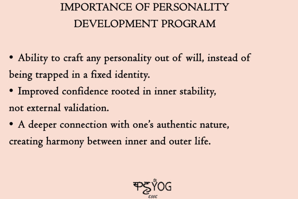 point sshowing the importance of personality development program